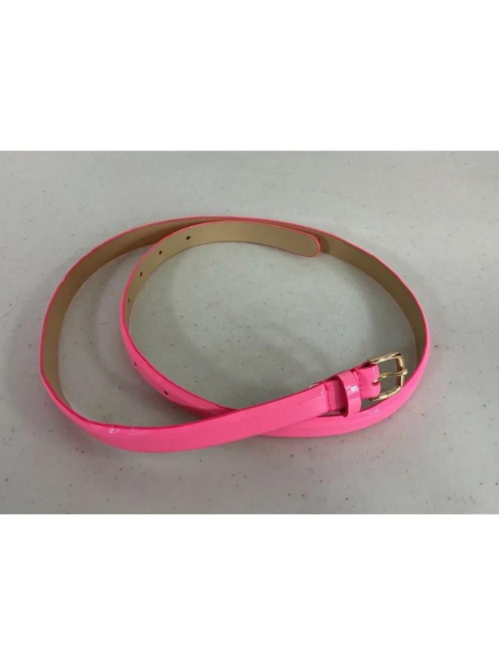 J Crew Patent Leather Pink Belt Barbiecore Womens Small